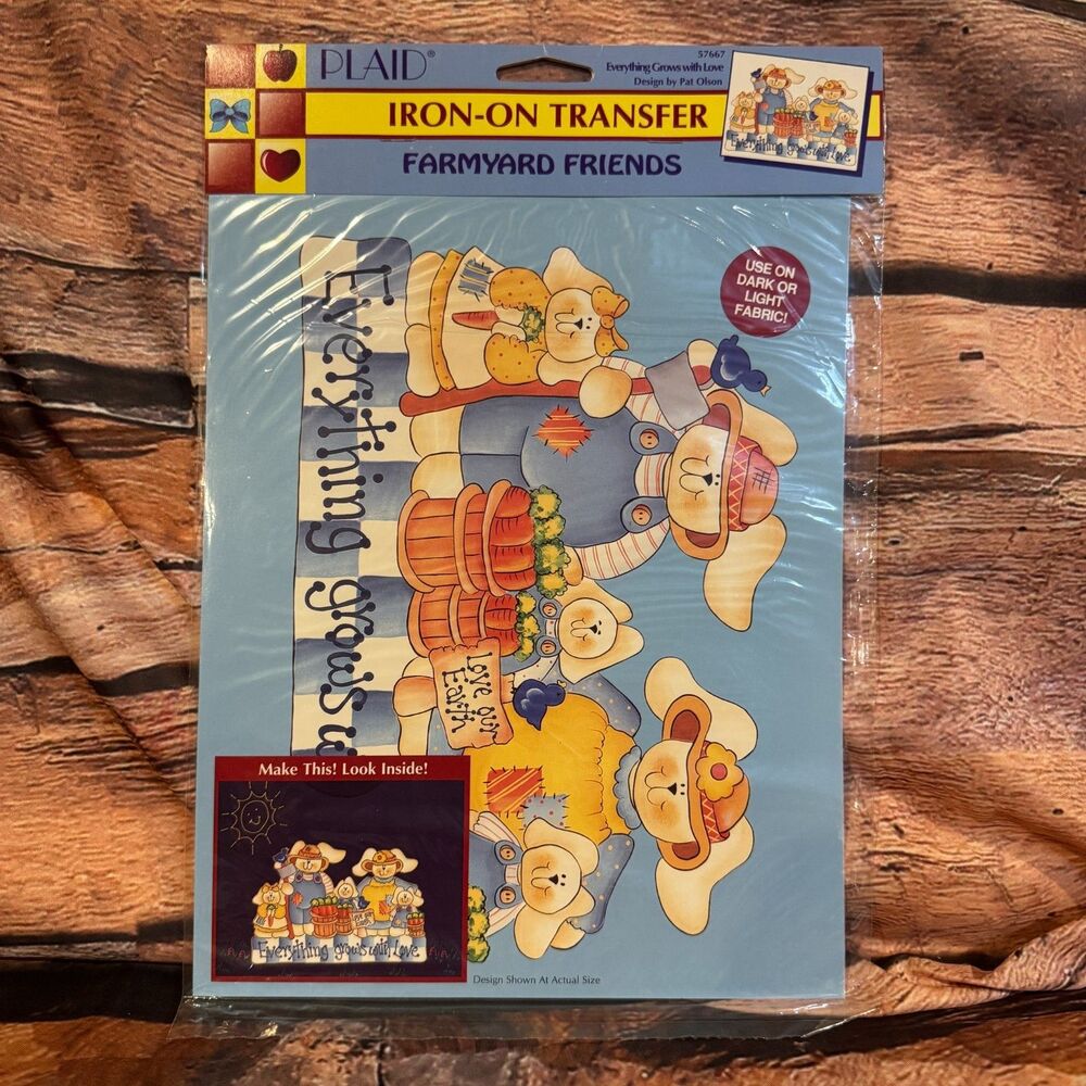 Vintage 1994 Plaid Farmyard Friends Iron-On Transfer 57667 Pat Olson Everything